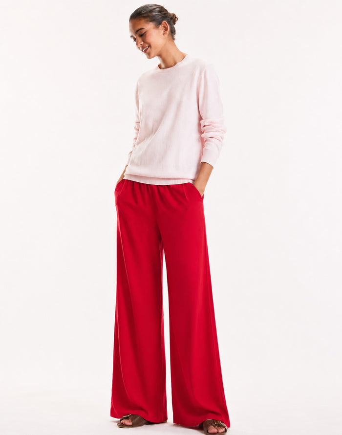 RED SATIN LOUNGE PANTS