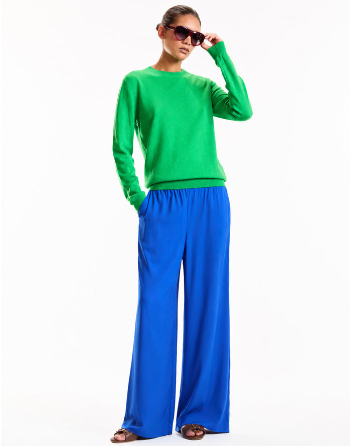 BLUE SATIN LOUNGE PANT