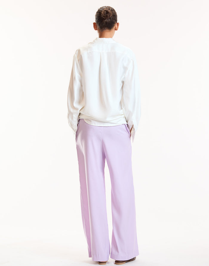 PURPLE SATIN LOUNGE PANTS