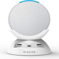 USB-C and USB-A Charging Stand for Amazon Echo Pop ('23) - Glacier White