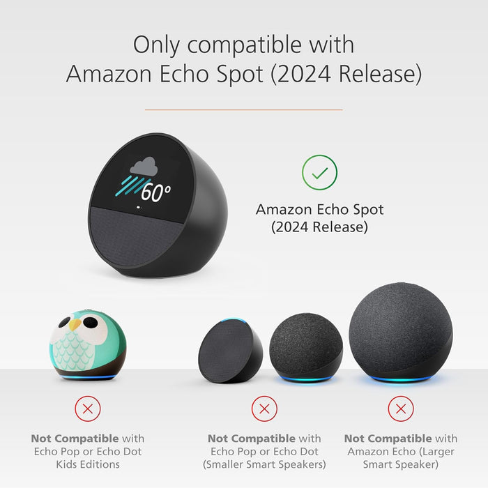 USB-C and USB-A Charging Stand for Amazon Echo Spot ('24) - Glacier White