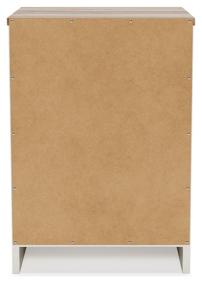 Vaibryn - White / Brown / Beige - One Drawer Night Stand
