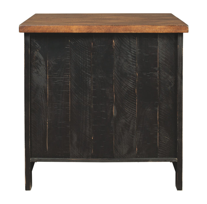 Valebeck - Black / Brown - Rectangular End Table