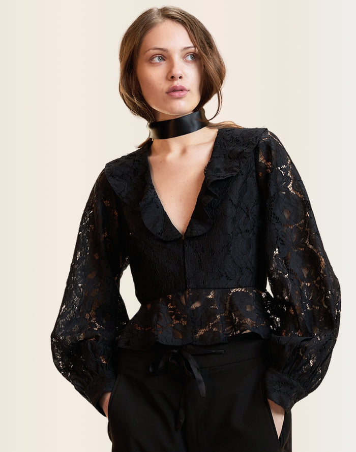Black lace blouse