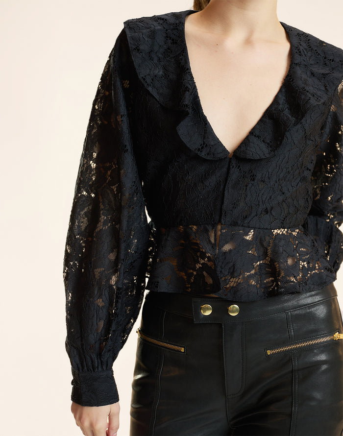 Black lace blouse