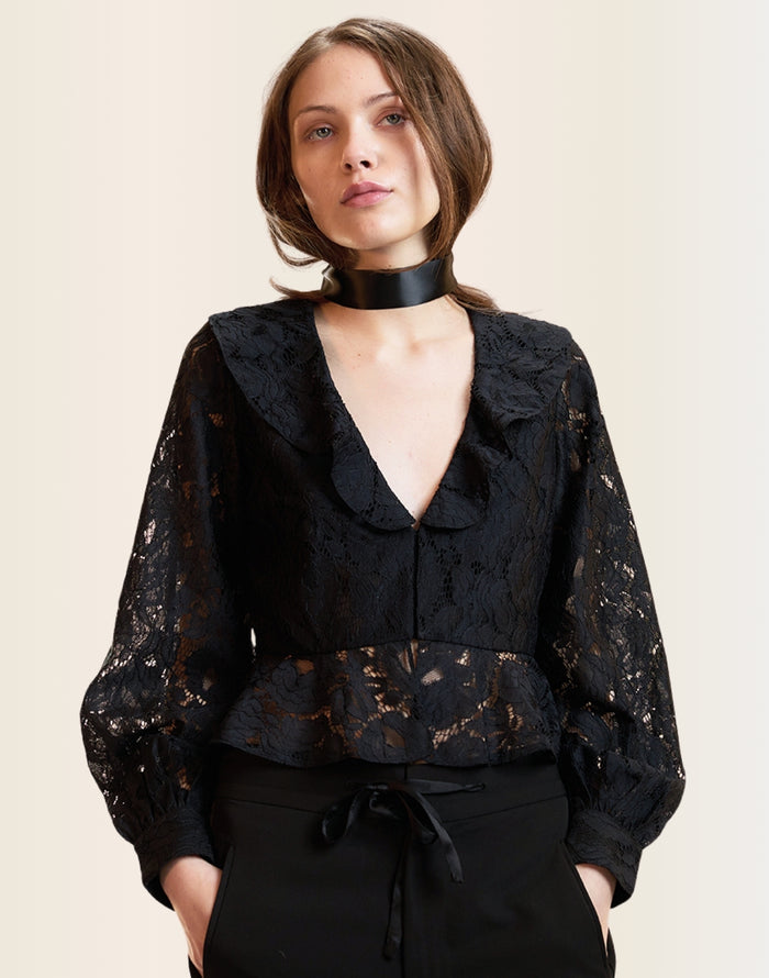 Black lace blouse