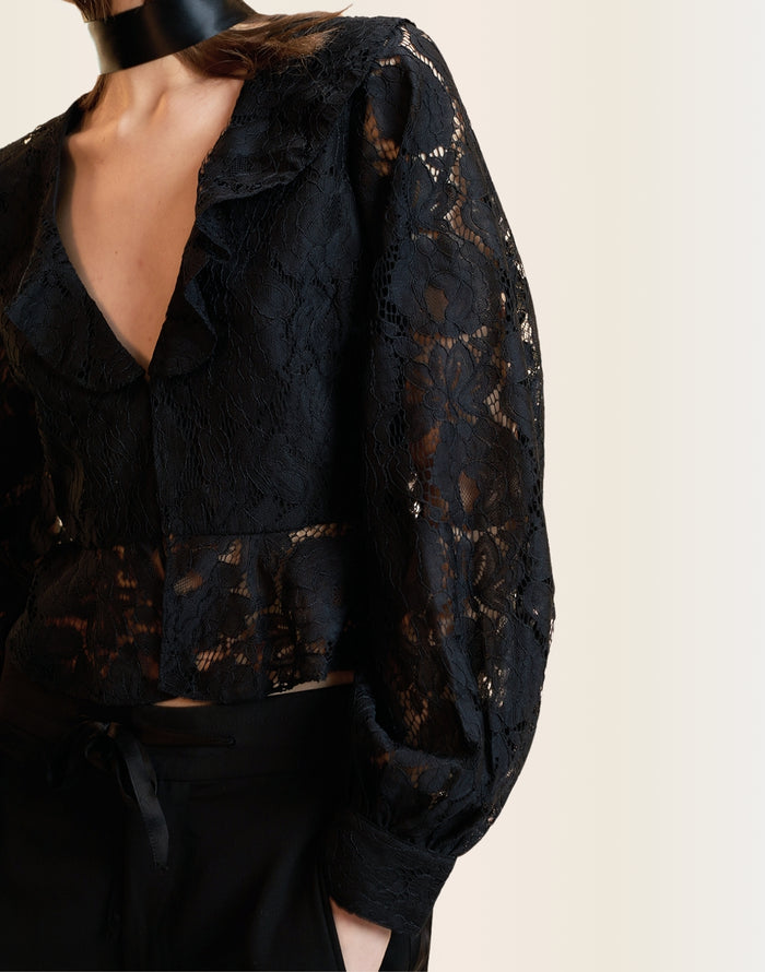 Black lace blouse