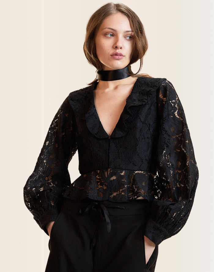 Black lace blouse