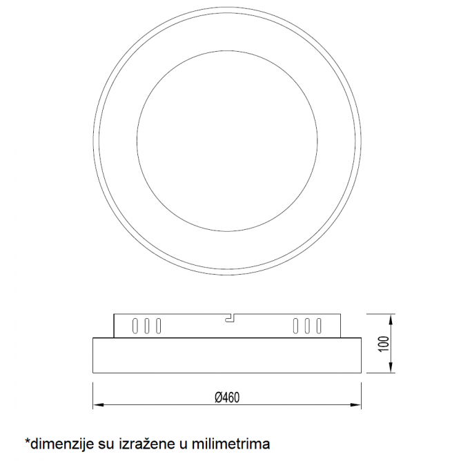 VESTA 527 PLAFONSKA SVETILJKA 29W 3000/4500/6000K TAMNO DRVO (Ø 460)