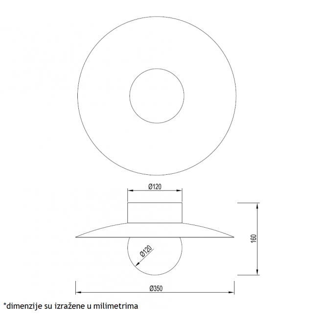VESTA 535 PLAFONSKA SVETILJKA 8W 3000/4500/6000K TAMNO DRVO/CRNA BB Link