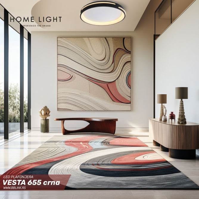 VESTA 655 PLAFONSKA SVETILJKA 48W 3000/4000/6000K CRNA BB Link