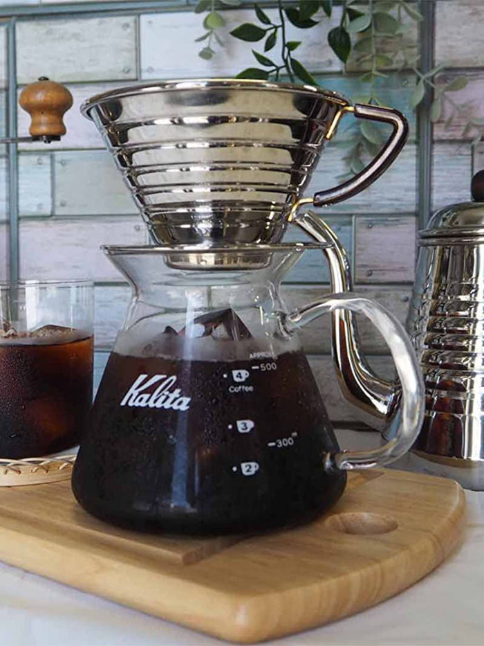 Photo of KALITA Wave Glass Server (500ml/17oz) ( ) [ Kalita ] [ Decanters ]