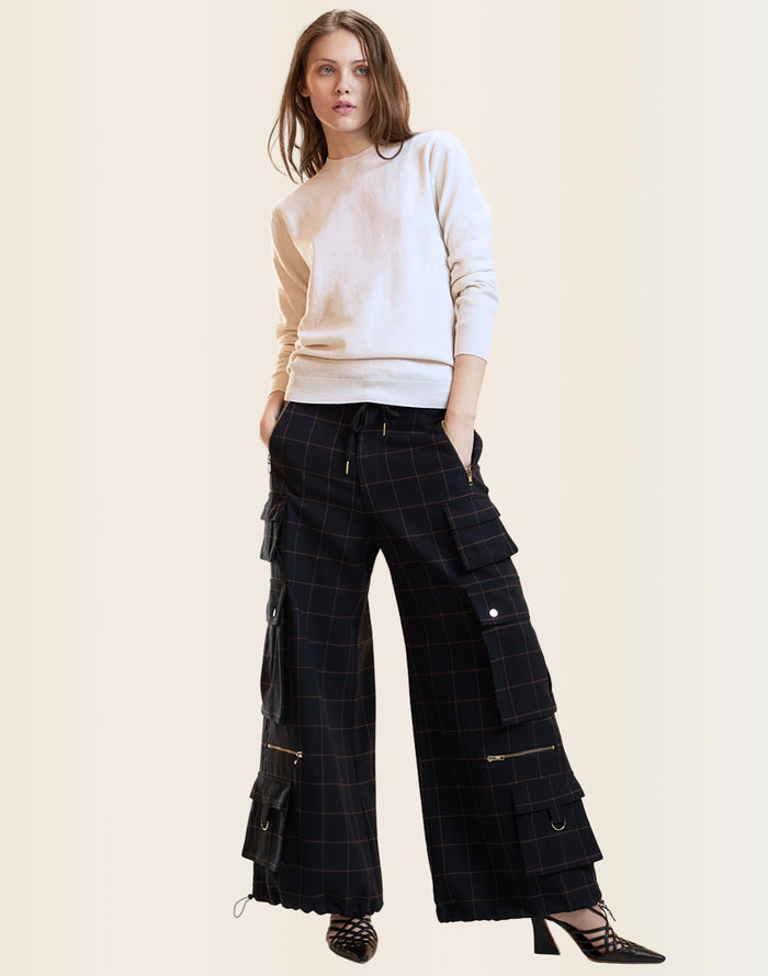 Gilded Grid Cargo Pants