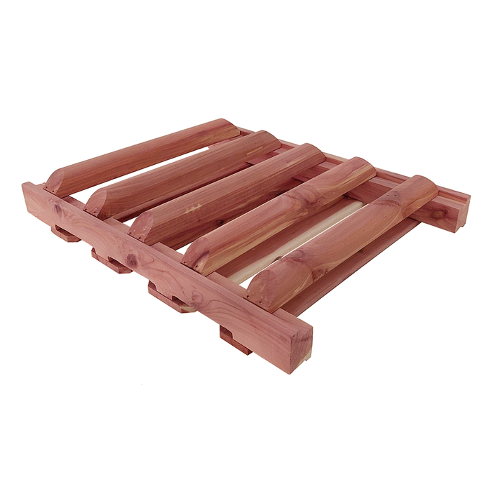 A wine shelf with glass holders.
