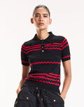 Black Ziggy Knit Polo