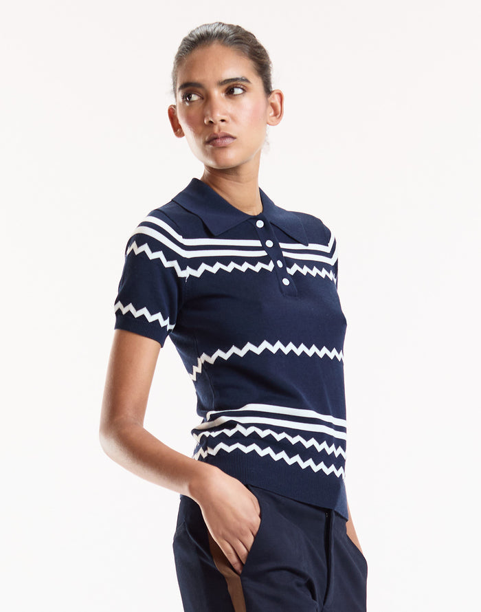 Ziggy Cropped Knit Polo
