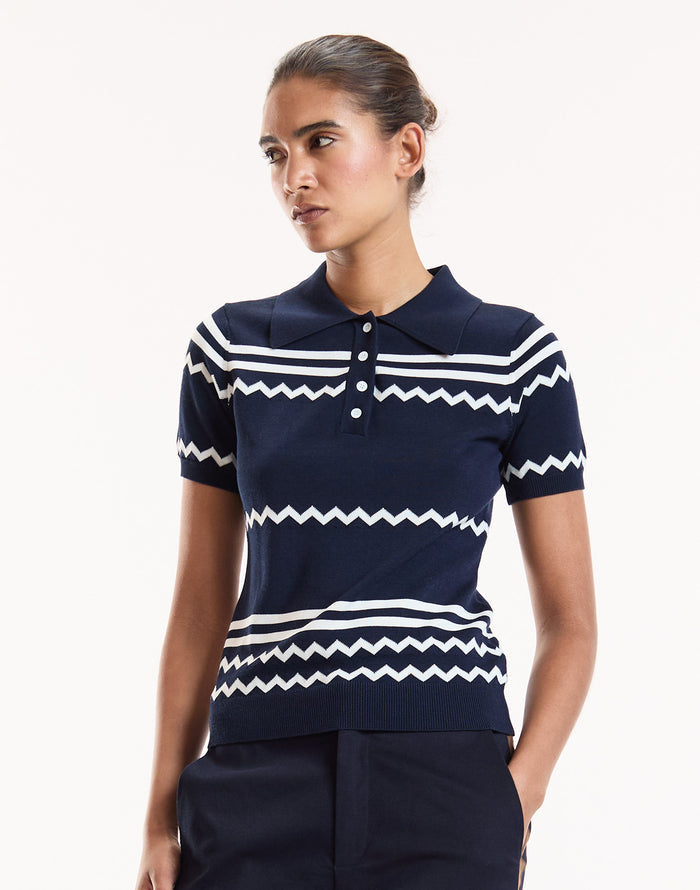Ziggy Cropped Knit Polo