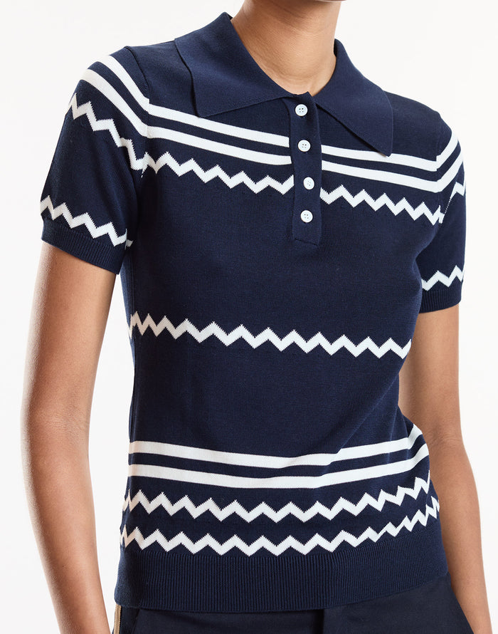 Ziggy Cropped Knit Polo